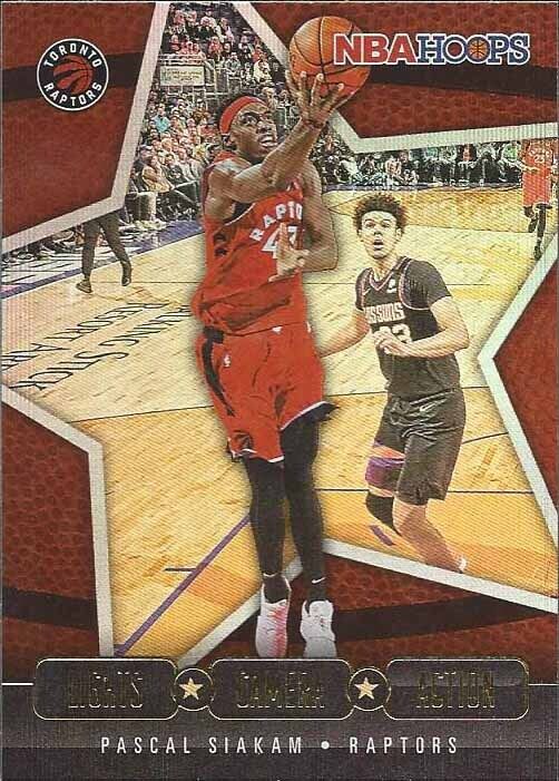 PASCAL SIAKAM 2020-21 NBA HOOPS LIGHTS CAMERA ACTION GOLD HOLO RARE #14