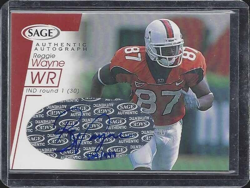 REGGIE WAYNE 2001 SAGE ROOKIE AUTO RC #D 138/999