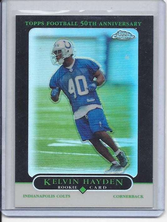 KELVIN HAYDEN 2005 TOPPS CHROME BLACK ROOKIE REFRACTOR RC #D 95/100