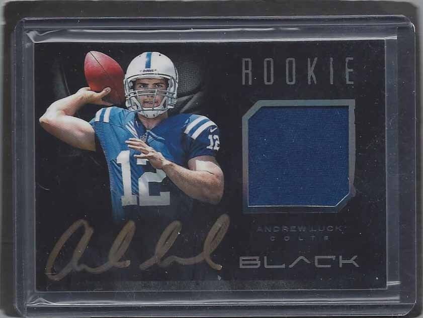 ANDREW LUCK 2012 PANINI BLACK COLTS RPA ROOKIE PATCH GOLD INK AUTO RC #D /349