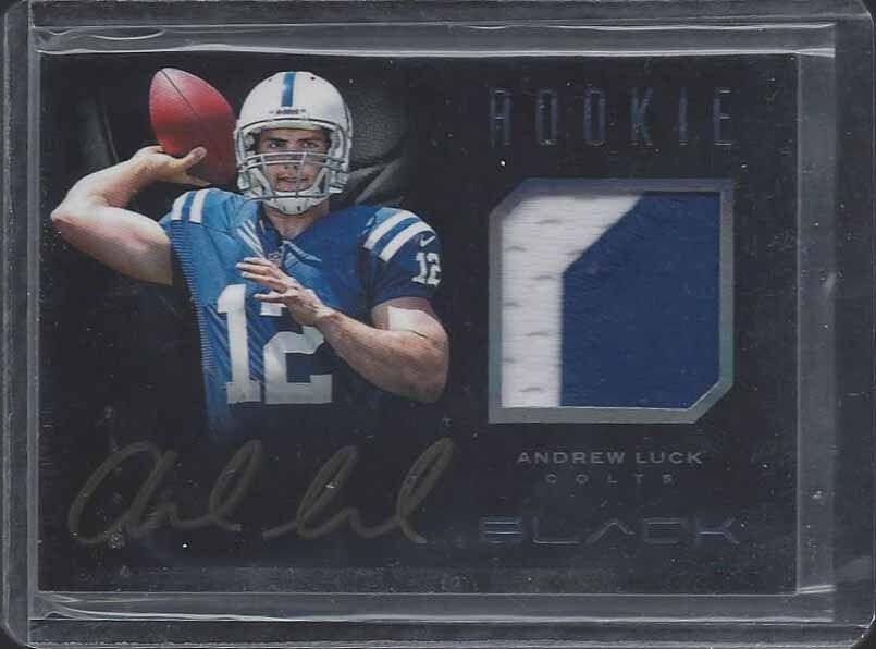 ANDREW LUCK 2012 PANINI BLACK COLTS RPA ROOKIE PATCH GOLD INK AUTO RC #D /349