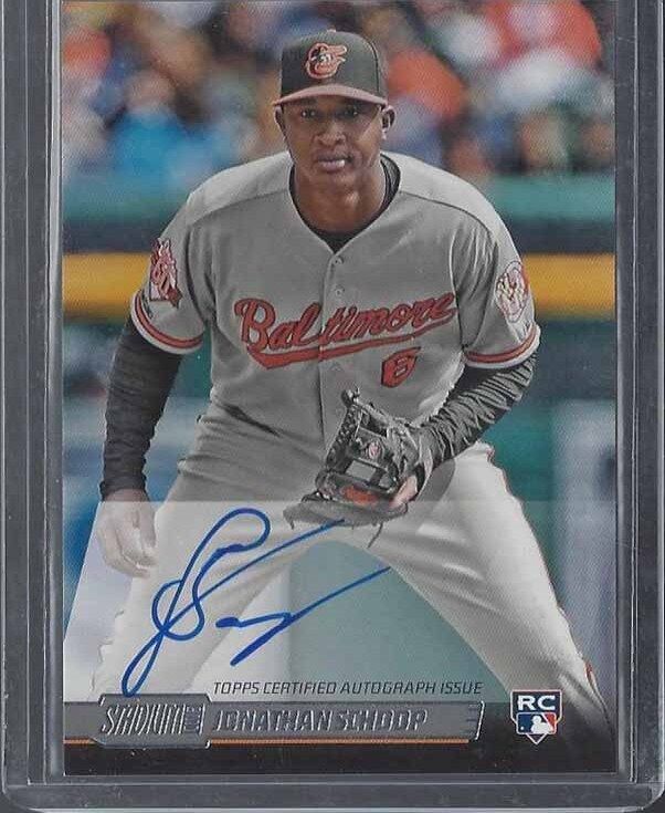 JONATHAN SCHOOP 2014 STADIUM CLUB ORIOLES ON CARD ROOKIE AUTO RC