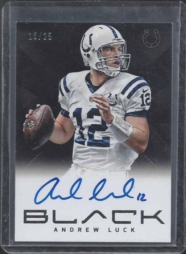 ANDREW LUCK 2013 PANINI BLACK COLTS ON CARD AUTO #D 18/25
