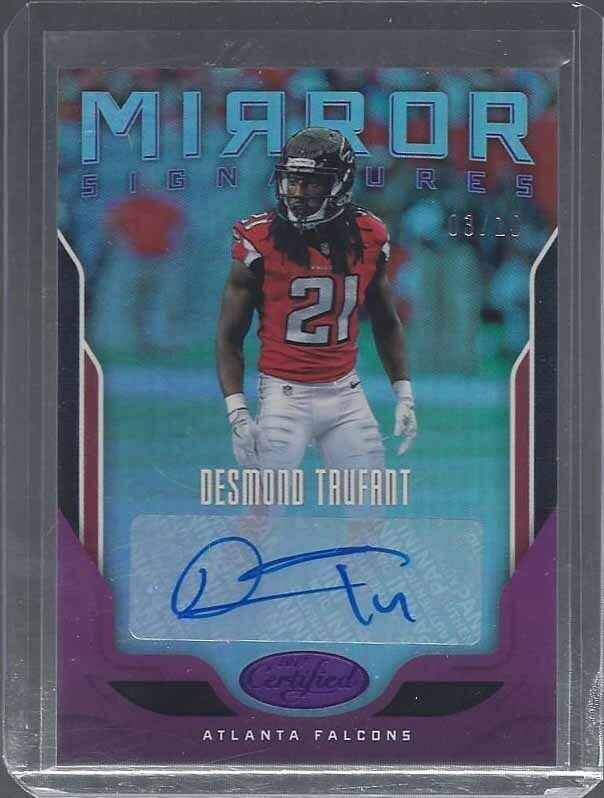 DESMOND TRUFANT 2017 CERTIFIED MIRROR SIGNATURES PURPLE AUTO #D 3/10