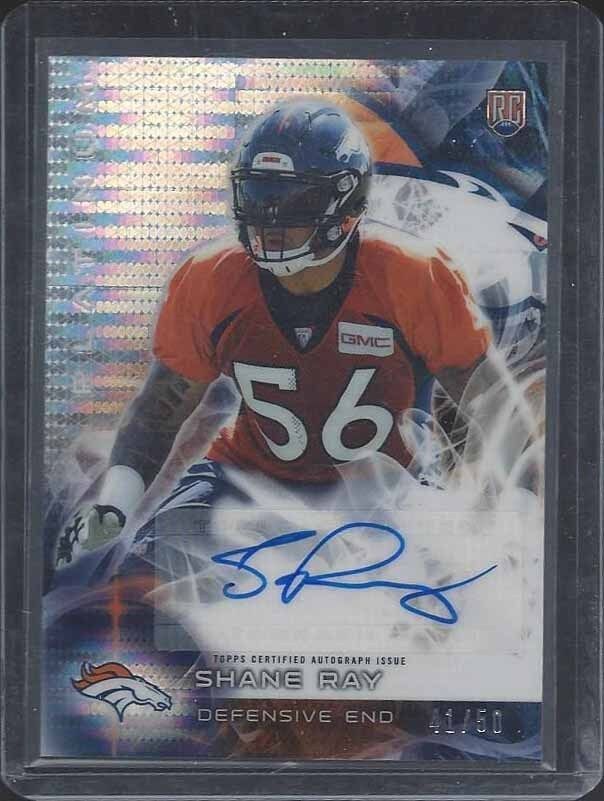 SHANE RAY 2015 TOPPS PLATINUM PULSAR REFRACTOR ROOKIE AUTO RC #D 41/50