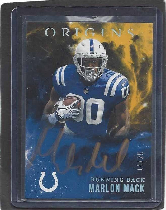 MARLON MACK 2017 PANINI ORIGINS GOLD INK SIGNINGS ON CARD AUTO RC #D 14/25