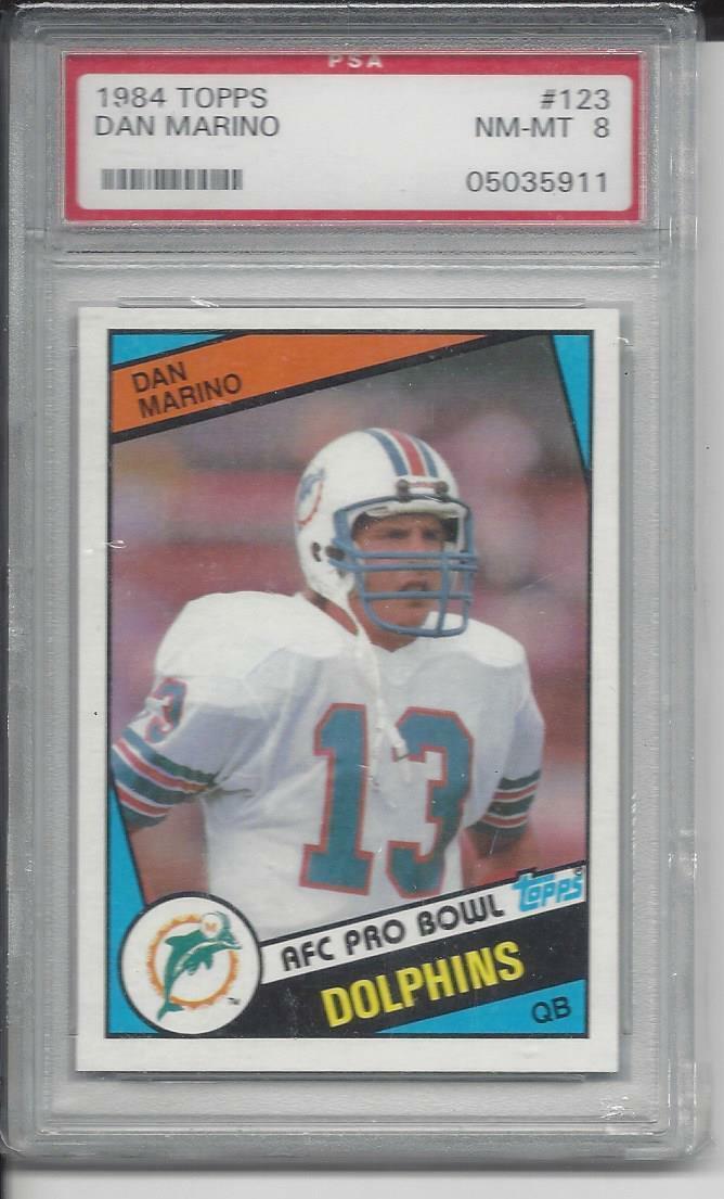 DAN MARINO 1984 TOPPS TRUE ROOKIE RC #123 PSA 8