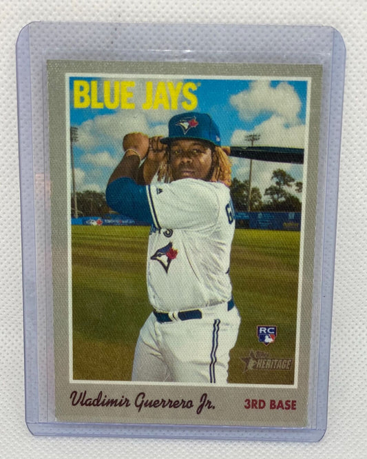 VLADIMIR GUERRERO JR. 2019 TOPPS HERITAGE CLOTH STICKER RC #29