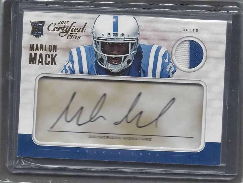 MARLON MACK 2017 CERTIFIED CUTS ROOKIE PATCH AUTO RC #D /299