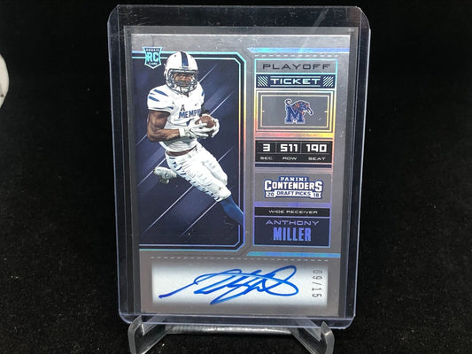 ANTHONY MILLER 2018 CONTENDERS PLAYOFF TICKET VARIATION ON CARD AUTO RC #D 9/15