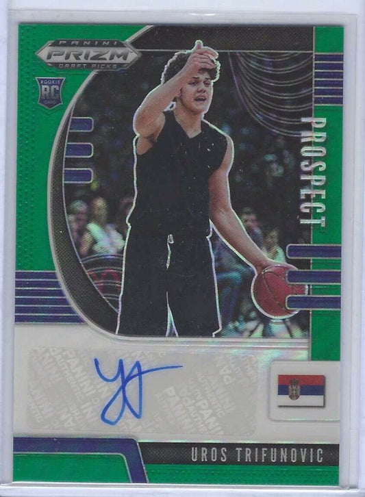 UROS TRIFUNOVIC 2020-21 PANINI PRIZM DRAFT PICKS GREEN AUTO RC #PA-UT