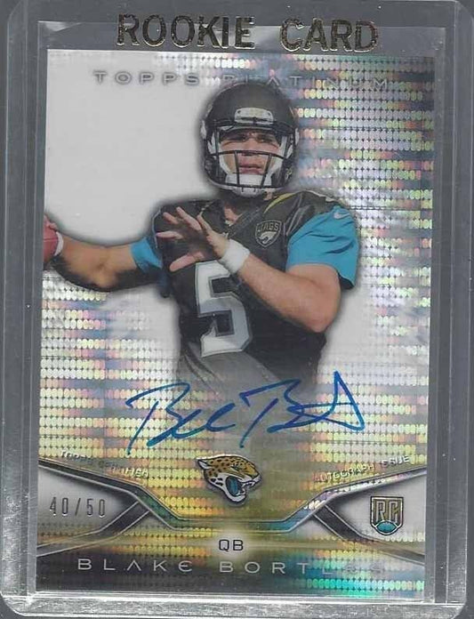 BLAKE BORTLES 2014 TOPPS PLATINUM PULSAR REFRACTOR ON CARD ROOKIE AUTO RC #D /50