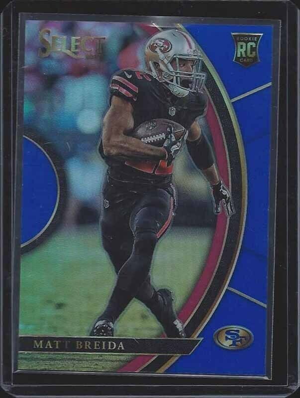 MATT BREIDA 2017 PANINI SELECT BLUE ROOKIE PRIZM RC #D /149