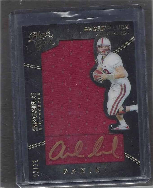 ANDREW LUCK 2016 PANINI BLACK GOLD SIZEABLE SIGNATURES JUMBO PATCH AUTO #D 2/12