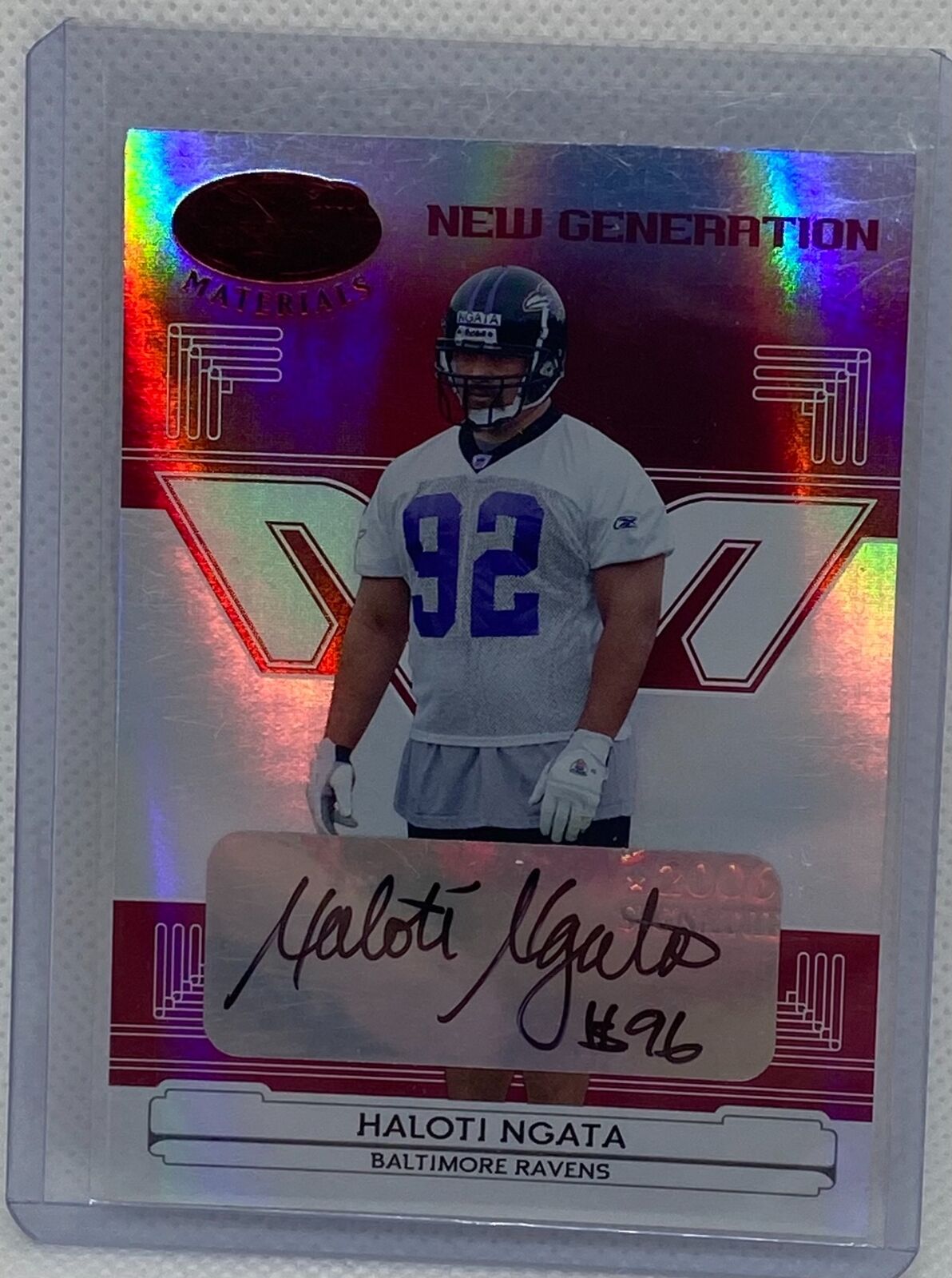 HALOTI NGATA 2006 DONRUSS LEAF CERTIFIED NEW GENERATIONS RED MIRROR AUTO RC /250