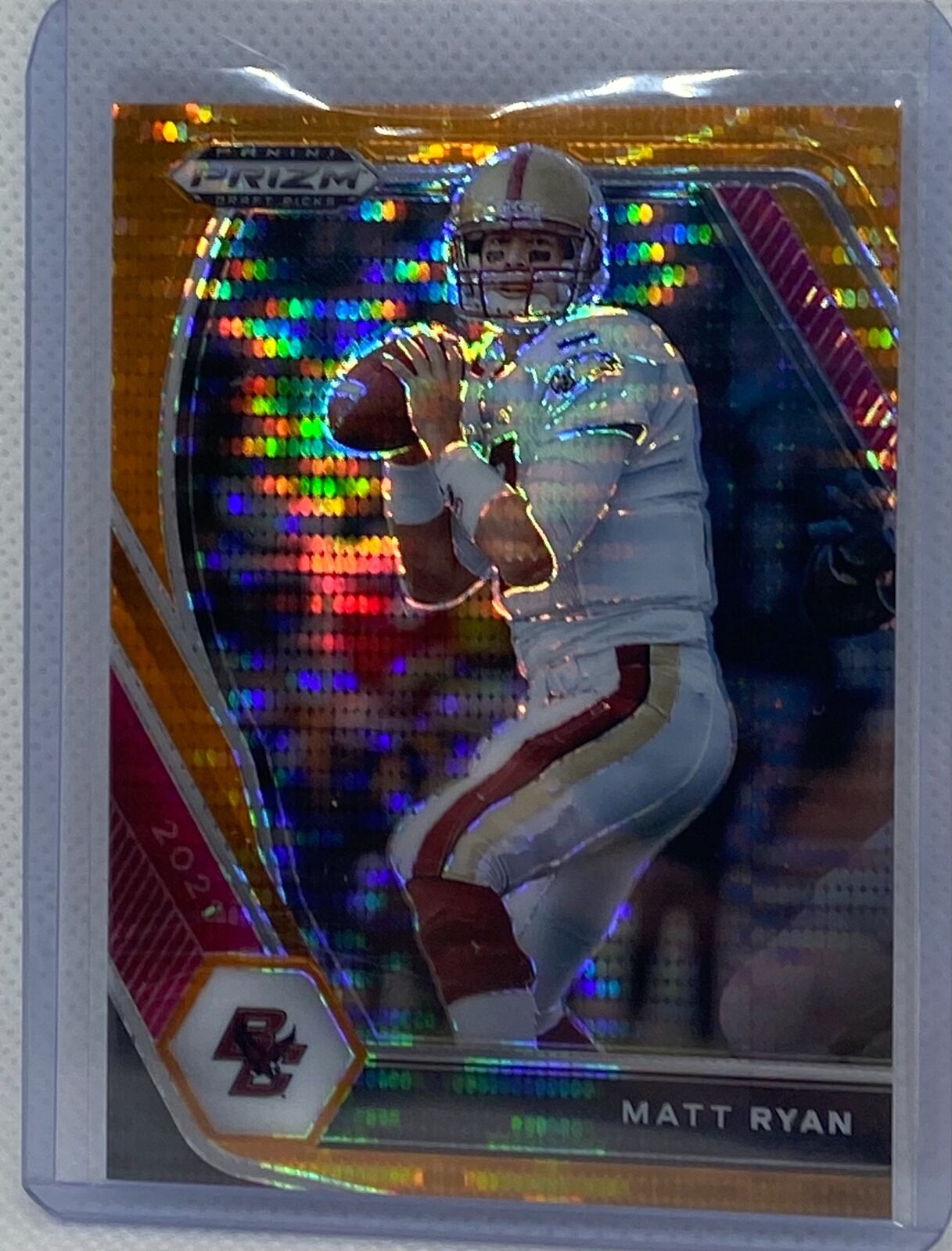 MATT RYAN 2021 PANINI PRIZM DRAFT PICKS ORANGE PULSAR PRIZM #D 22/49