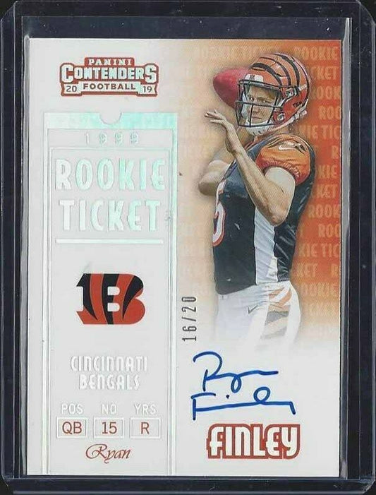 RYAN FINLEY 2019 CONTENDERS 1999 RETRO ROOKIE TICKET ON CARD AUTO RC #D 16/20