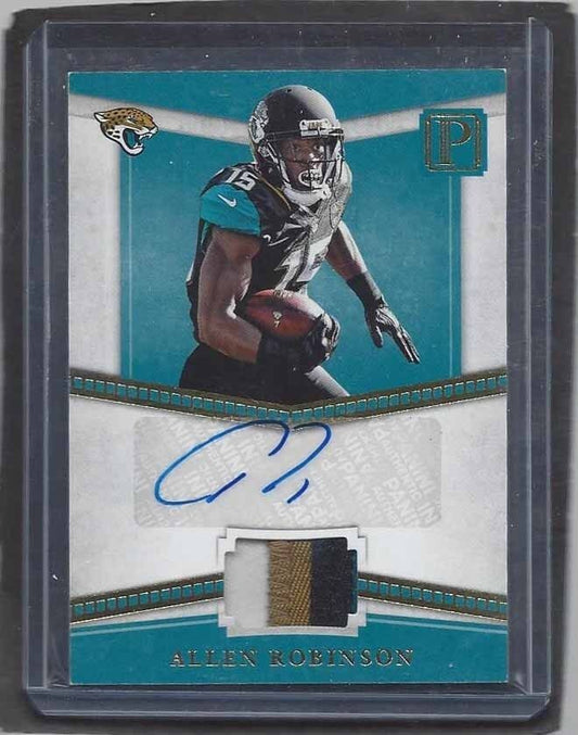 ALLEN ROBINSON 2017 PANINI PANTHEON JAGUARS 4 COLOR PATCH AUTO #D 5/5