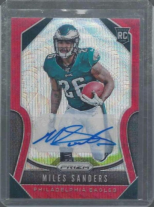 MILES SANDERS 2019 PANINI PRIZM RED WAVE PRIZMS ROOKIE AUTO RC #D 139/149