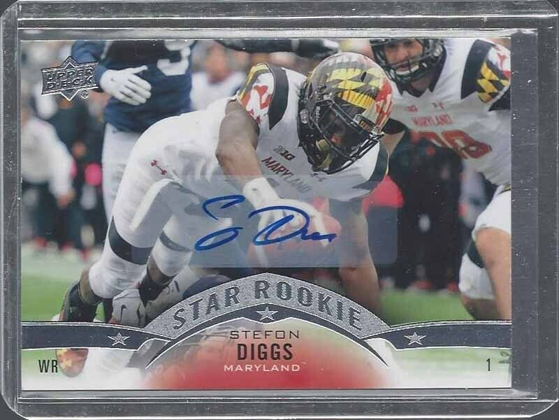 STEFON DIGGS 2015 UPPER DECK UD STAR ROOKIES SP AUTO RC #175