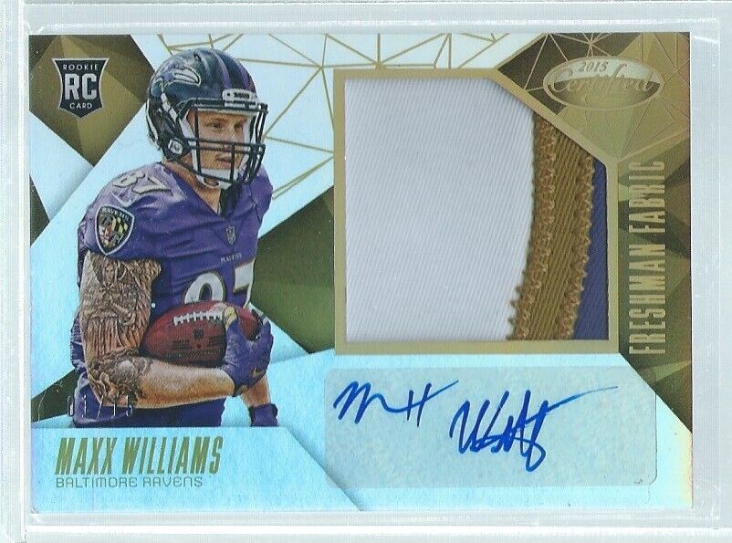 MAXX WILLIAMS 2015 CERTIFIED FABRIC 3 COLOR PATCH AUTO MIRROR GOLD RC #D 1/15