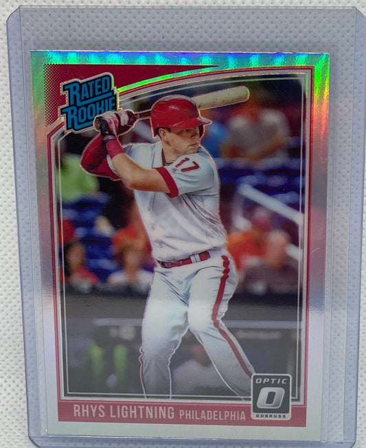 RHYS LIGHTING HOSKINS 2018 DONRUSS OPTIC RATED ROOKIE SILVER NICKNAME PRIZM RC