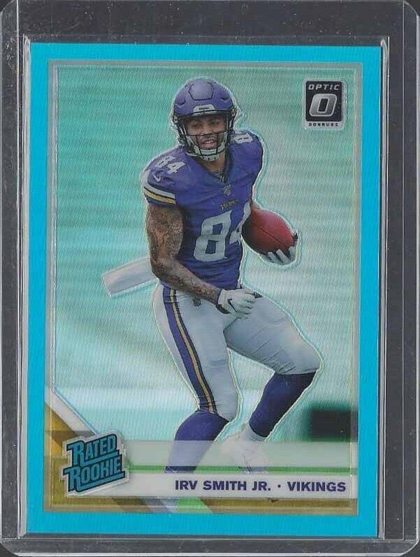 IRV SMITH JR. 2019 DONRUSS OPTIC LIGHT BLUE HOLO RATED ROOKIE RC #D 225/299