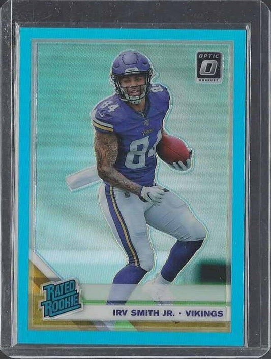 IRV SMITH JR. 2019 DONRUSS OPTIC LIGHT BLUE HOLO RATED ROOKIE RC #D 225/299