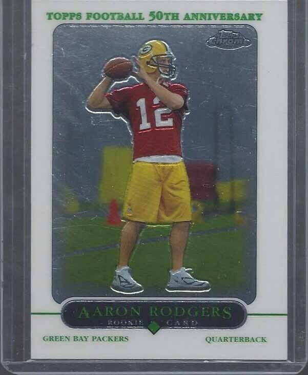 AARON RODGERS 2005 TOPPS CHROME PACKERS TRUE ROOKIE RC #190