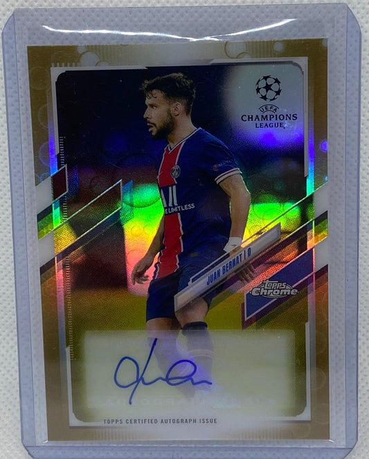 JUAN BERNAT 2020-21 TOPPS CHROME CHAMPIONS GOLD BUBBLES REFRACTOR AUTO #CA-JBE