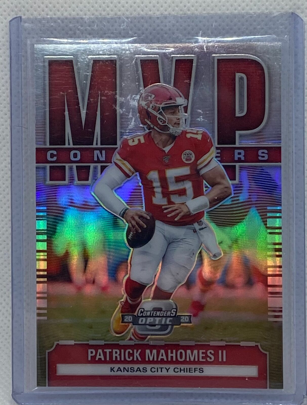 PATRICK MAHOMES II 2020 PANINI CONTENDERS OPTIC MVP CONTENDERS SILVER PRIZM MVP2
