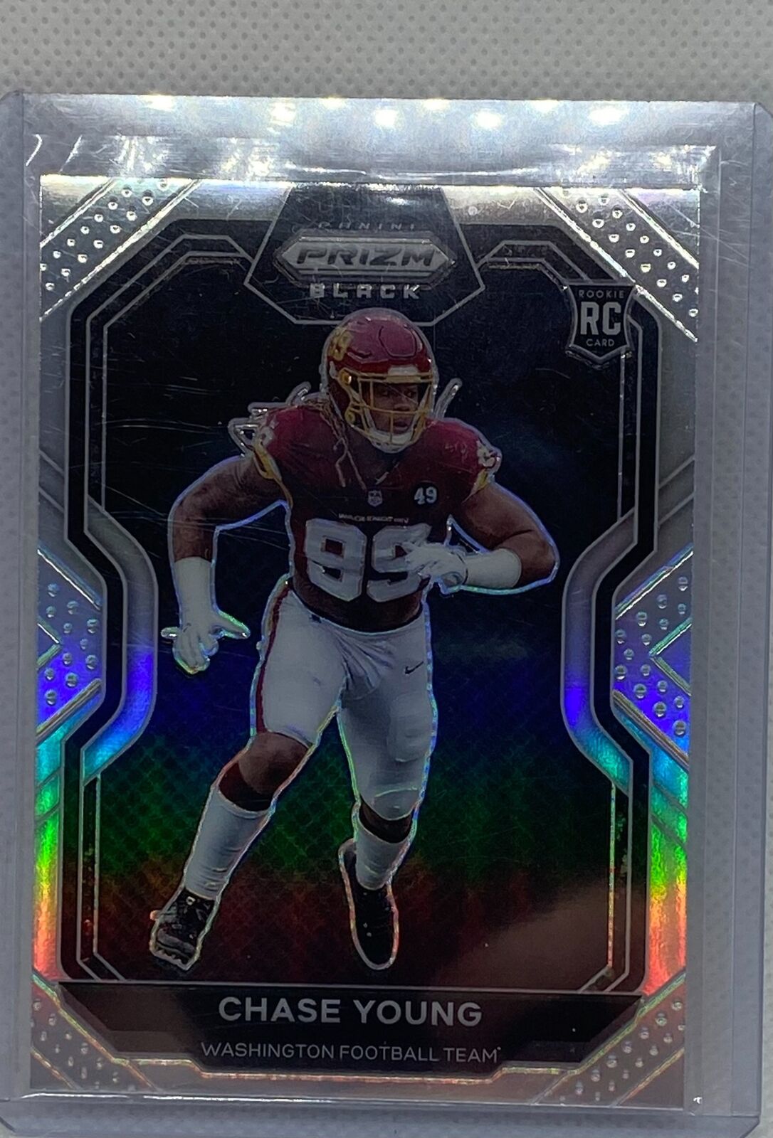 CHASE YOUNG 2020 PANINI CHRONICLES PRIZM BLACK SILVER PRIZMS RC #PB-21