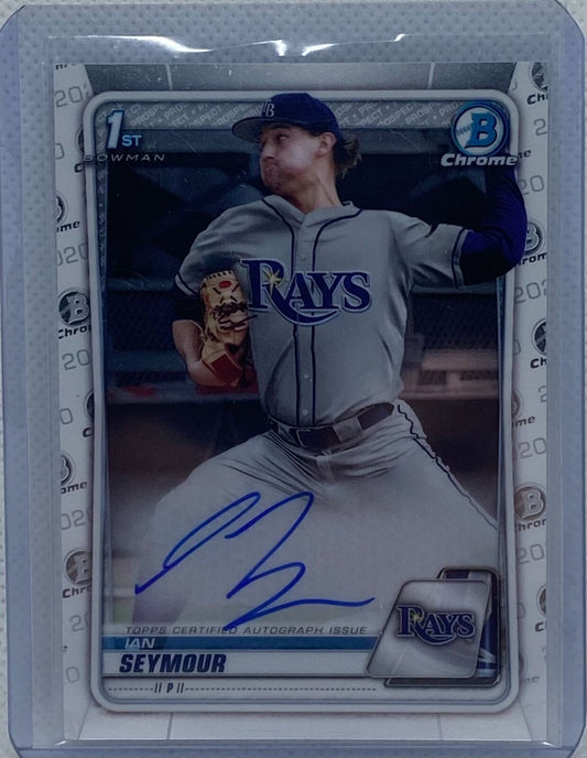 IAN SEYMOUR 2020 TOPPS 1ST BOWMAN CHROME PROSPECTS ON CARD AUTO #CDA-IS