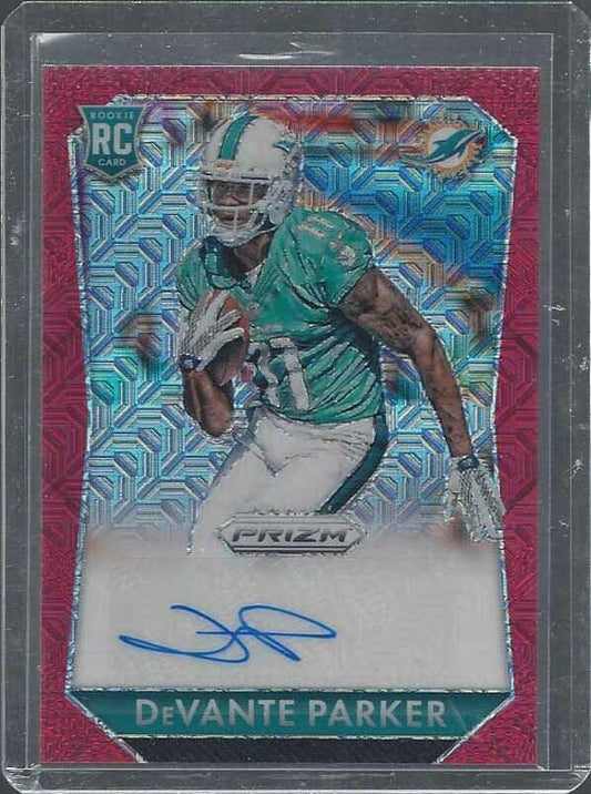 DEVANTE PARKER 2015 PANINI PRIZM RED MOJO PRIZMS ROOKIE AUTO RC #D 8/60