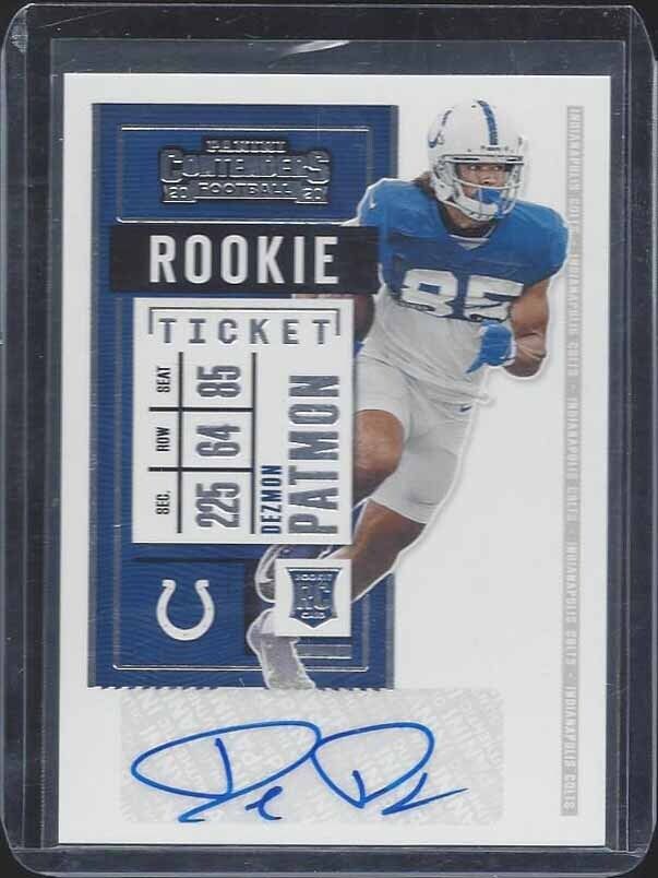 DEZMON PATMON 2020 CONTENDERS COLTS ROOKIE TICKET TRUE RC AUTO #213
