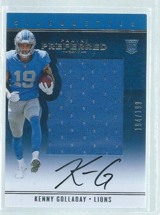KENNY GOLLADAY 2017 PANINI PREFERRED SILHOUETTE JERSEY ON CARD AUTO RC #D /199
