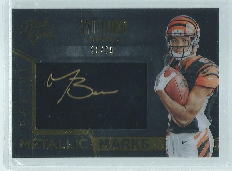 TYLER BOYD 2016 PANINI BLACK GOLD METALLIC MARKS ON CARD AUTO RC #D 86/99