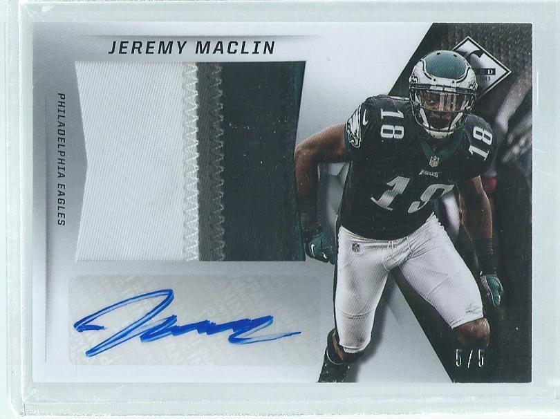JEREMY MACLIN 2013 PANINI LIMITED 4-COLOR PATCH AUTO PRIME #D 5/5