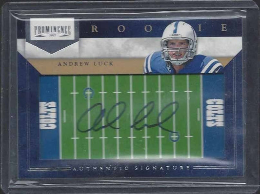 ANDREW LUCK 2012 PANINI PROMINENCE FIELD COLTS ROOKIE ON CARD AUTO RC #D 9/80