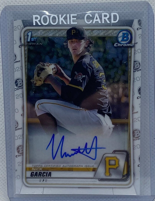 NICK GARCIA 2020 TOPPS 1ST BOWMAN CHROME PROSPECTS ON CARD AUTO #CDA-NG
