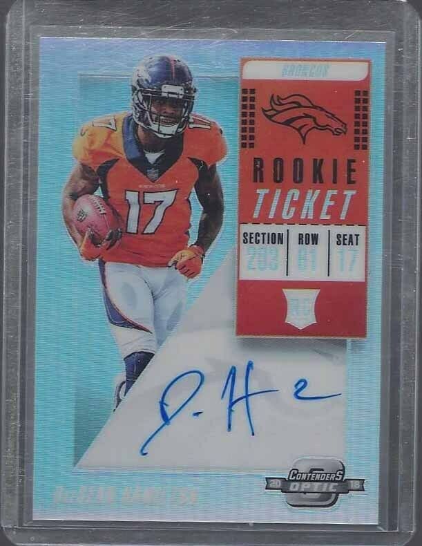 DEASEAN HAMILTON 2018 CONTENDERS OPTIC ROOKIE TICKET SILVER HOLO ON CARD AUTO RC