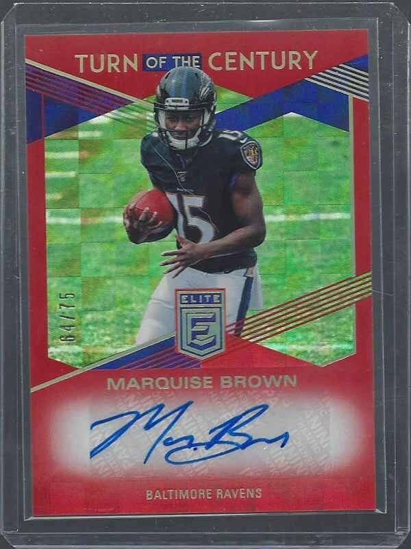MARQUISE BROWN 2019 ELITE TURN OF THE CENTURY RED ROOKIE AUTO RC #D 64/75