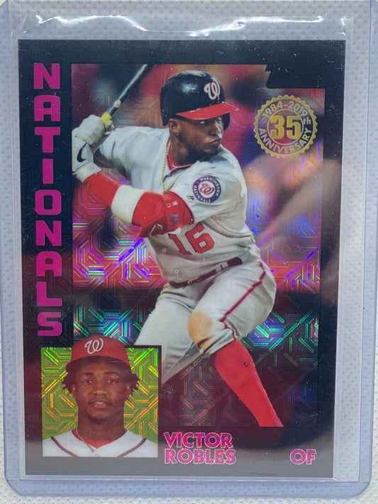 VICTOR ROBLES 2019 TOPPS CHROME SILVER PACK BLACK REFRACTOR #D 084/199