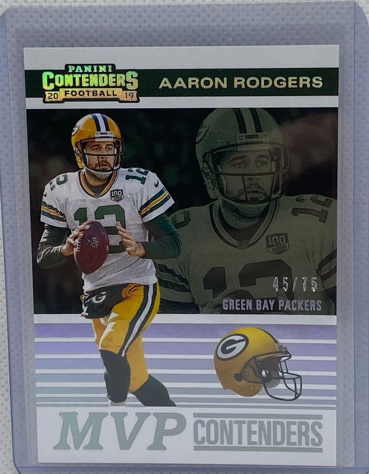 AARON RODGERS 2019 PANINI CONTENDERS MVP CONTENDERS SILVER #D 45/75