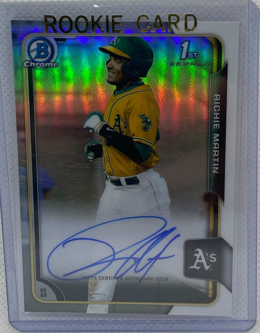 RICHIE MARTIN 2015 TOPPS 1ST BOWMAN CHROME PROSPECTS REFRACTOR AUTO #BCA-RM