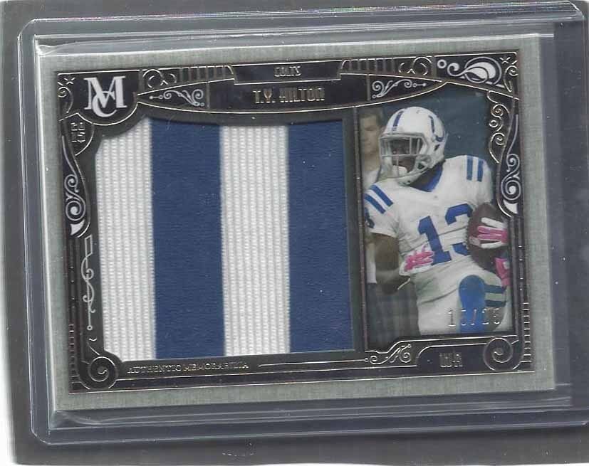T.Y. HILTON 2015 TOPPS MUSEUM GOLD JUMBO COLTS PATCH #D 15/25