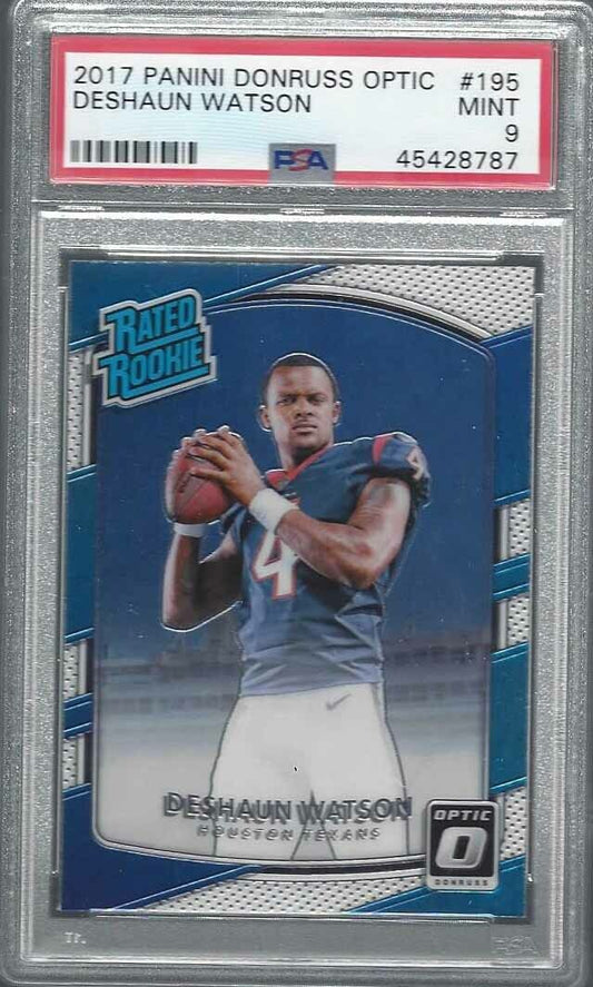 DESHAUN WATSON 2017 DONRUSS OPTIC RATED ROOKIE TRUE RC #195 PSA 9 MINT