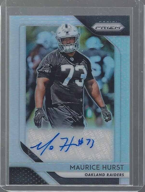 MAURICE HURST 2018 PANINI PRIZM SILVER PRIZM OAKLAND RAIDERS AUTO RC