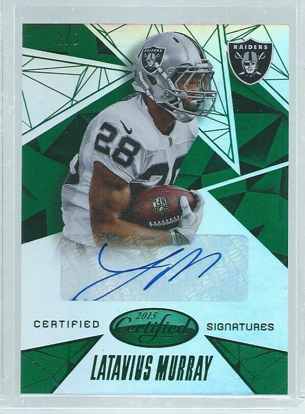 LATAVIUS MURRY 2015 CERTIFIED SIGNATURES AUTO GREEN #D 2/5