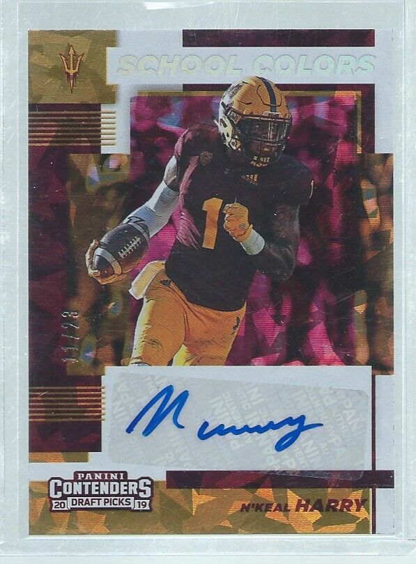 N'KEAL HARRY 2019 CONTENDERS SCHOOL COLORS CRACKED ICE ROOKIE AUTO RC #11/23
